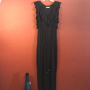 Arden B Black Ruffled Palazzo Pant Jumpsuit